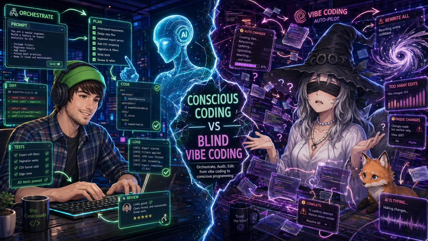 Orquestar, Auditar, Editar: del vibe coding a la programación consciente